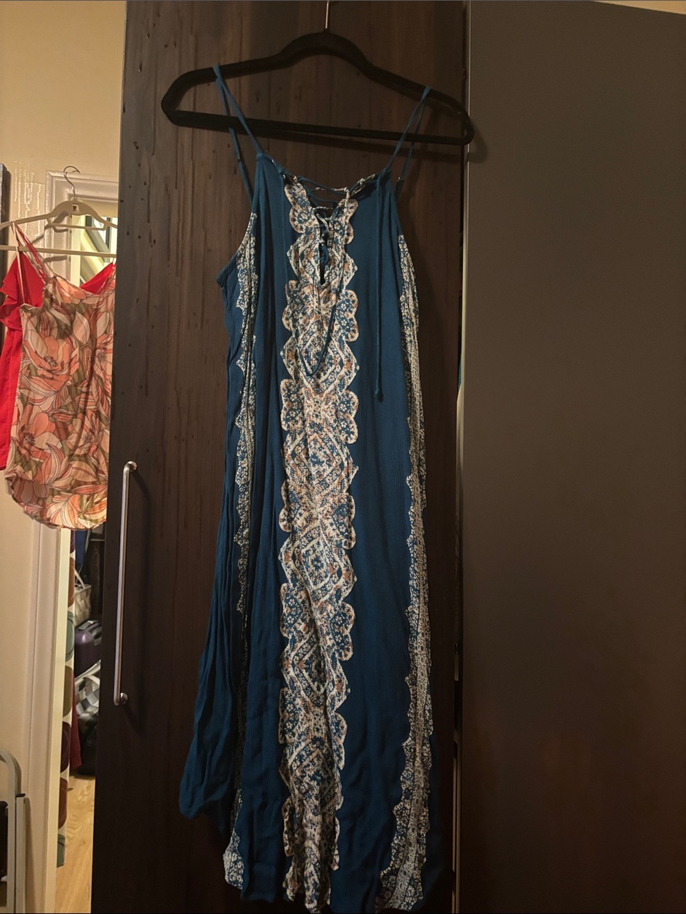 O‘Neill Bohemian Blue Lace-Trim Maxi Dress Size Medium